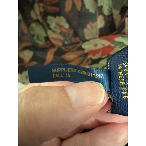 Polo Ralph Lauren Floral Silk Blouse Sheer Chiffon Tunic Length Tie Neck Size 4 - Picture 11 of 11